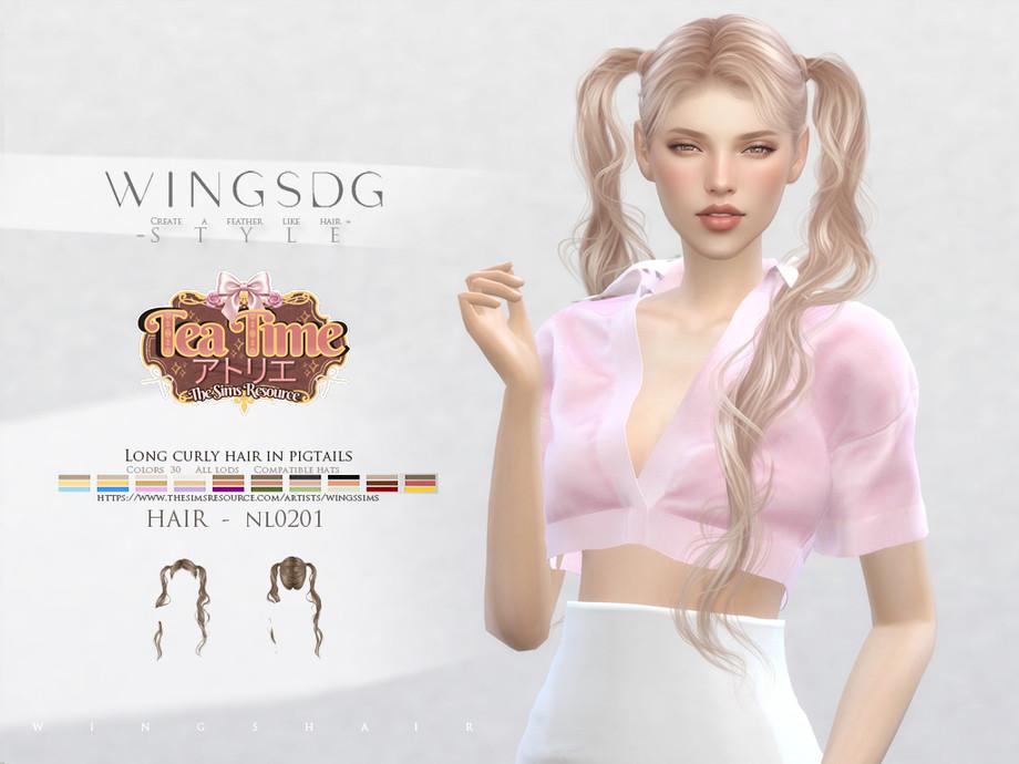 Женская прическа "WINGS-NL0201-Long curly hair in pigtails"