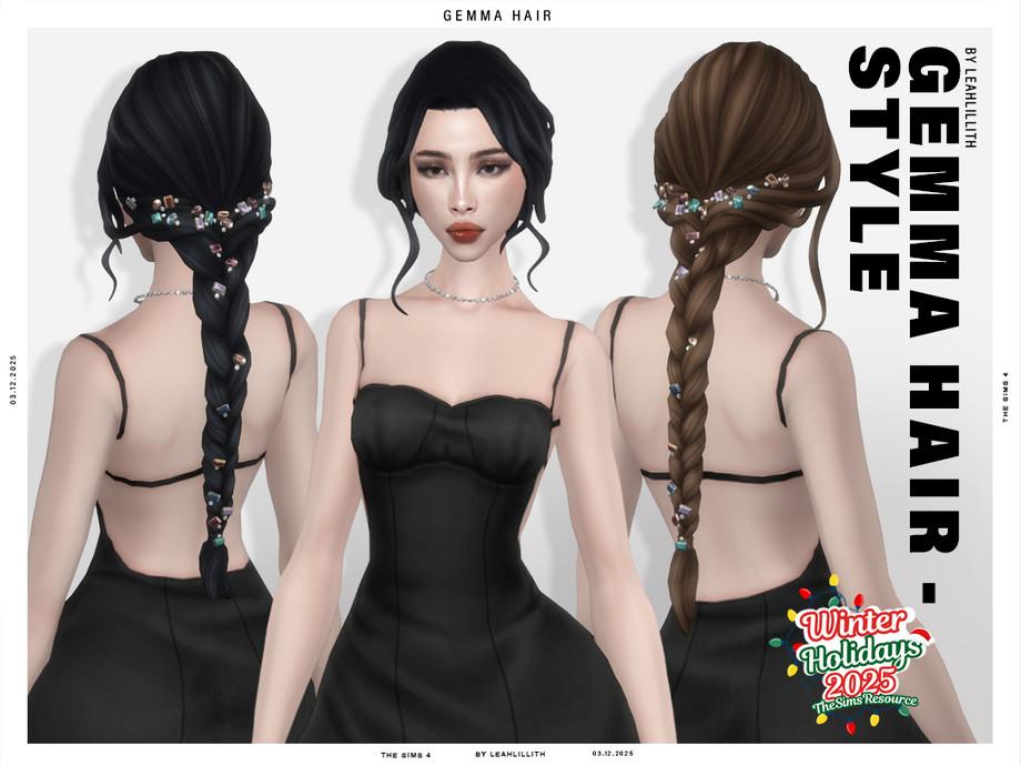 Женская прическа "Winter Holidays Gemma Braid Hairstyle with Gemstones"