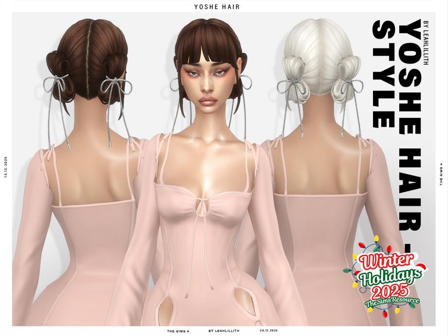 Женская прическа "Winter Holidays Yoshe Bow Buns Hairstyle"