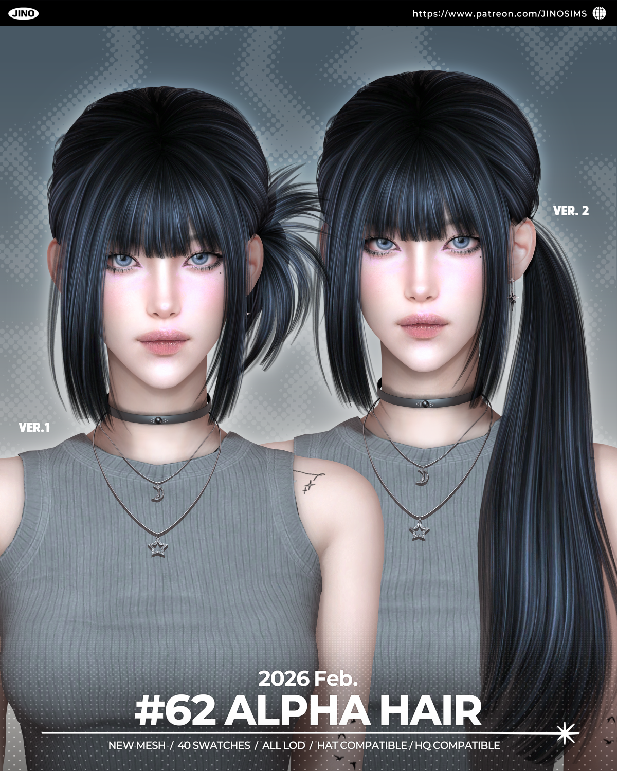 Женские прически "HAIR N62 v1 & v2"